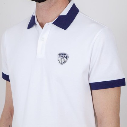 Polo EA7 3KPF07 PJ04Z 1100  Blanco XXL